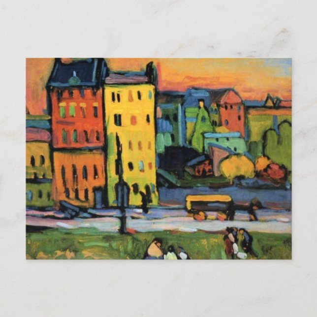 Kandinsky - Houses in Munich, Vykort (Framsida)