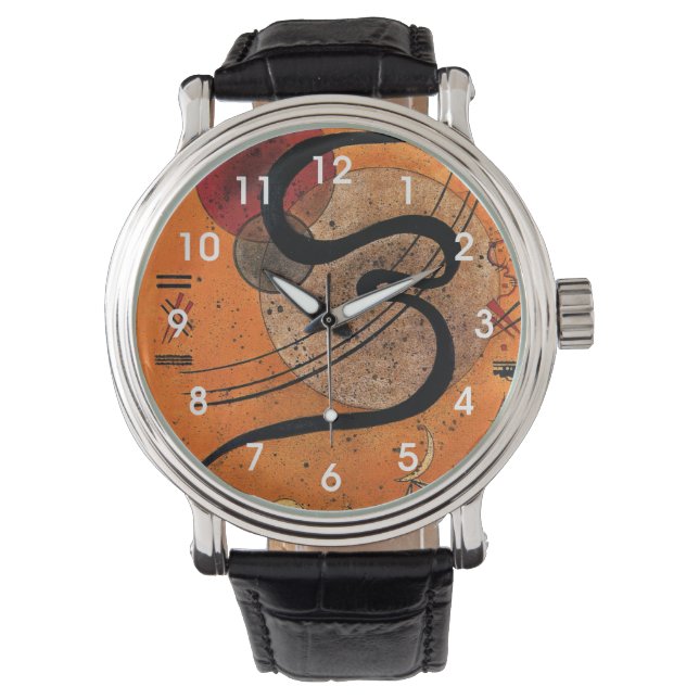 Kandinsky - Humörlinje, färgrik abstrakt konst Armbandsur (Framsida)
