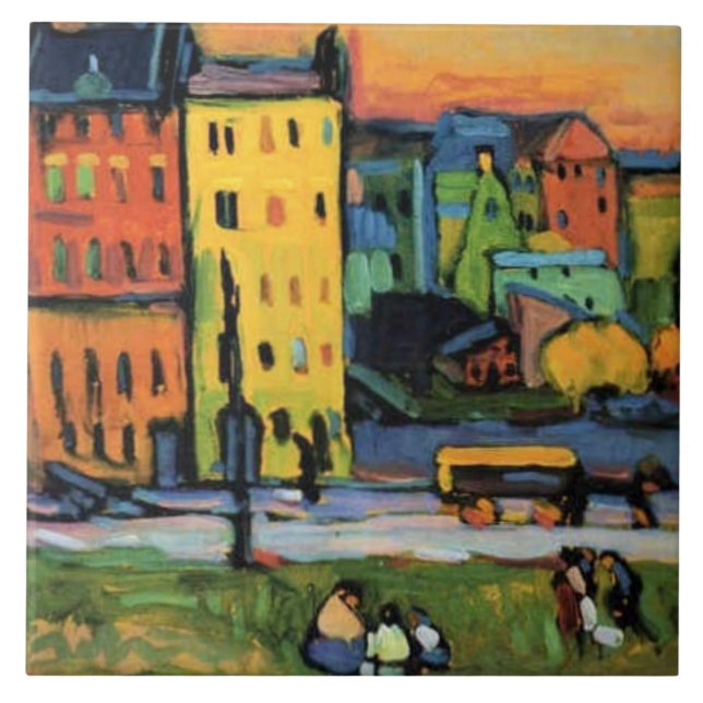 Kandinsky - Hus i München, Kakelplatta (Framsidan)