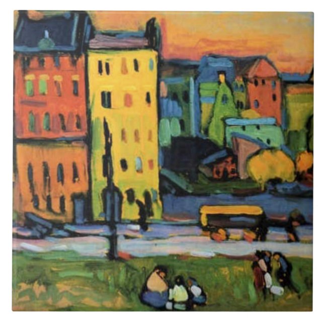 Kandinsky - Hus i München, Kakelplatta (Framsidan)