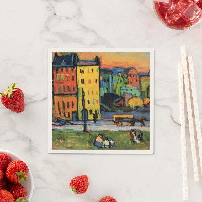 Kandinsky - Hus i München, Pappersservett (Insitu)