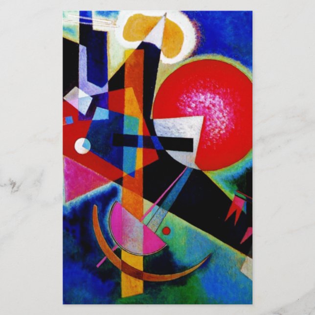 Kandinsky i Blå Abstrakt Målning Brevpapper (Framsida)