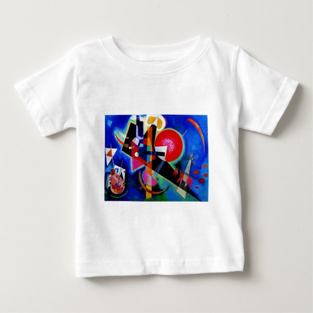 Kandinsky i Blå Abstrakt Målning T Shirt (Framsida)