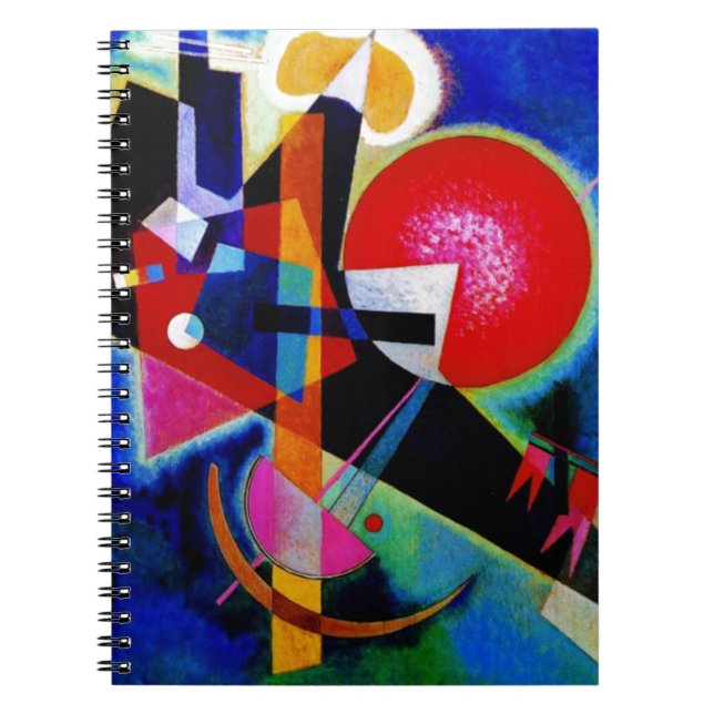 Kandinsky i Blue Abstrakt Painting Anteckningsbok (Framsidan)
