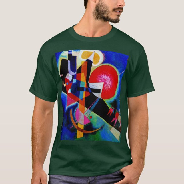 Kandinsky i Blue Abstrakt Painting Deep Forest T Shirt (Framsida)