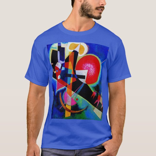 Kandinsky i Blue Abstrakt Painting Deep-Royalet T Shirt (Framsida)
