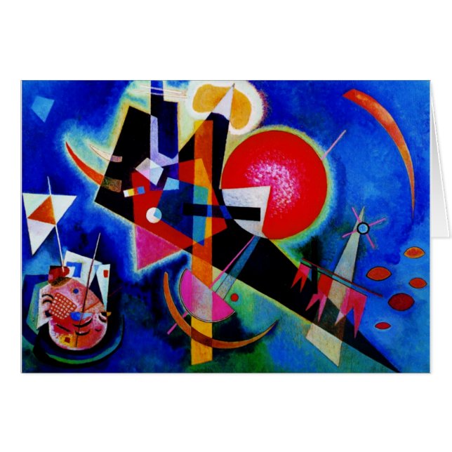 Kandinsky i Blue Abstrakt Painting Hälsningskort (Framsidan Horizontal)