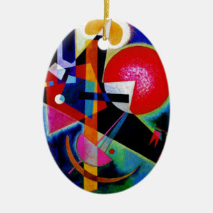 Kandinsky i Blue Abstrakt Painting Julgransprydnad Keramik