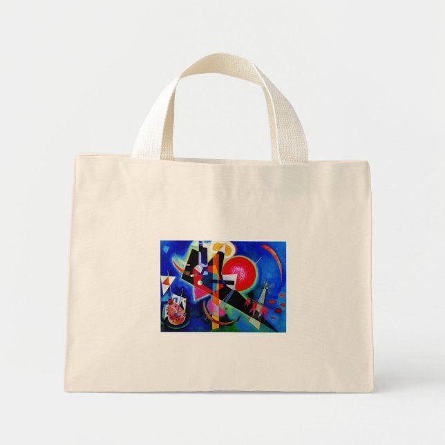 Kandinsky i Blue Abstrakt Painting Jumbo Tygkasse (Framsidan)