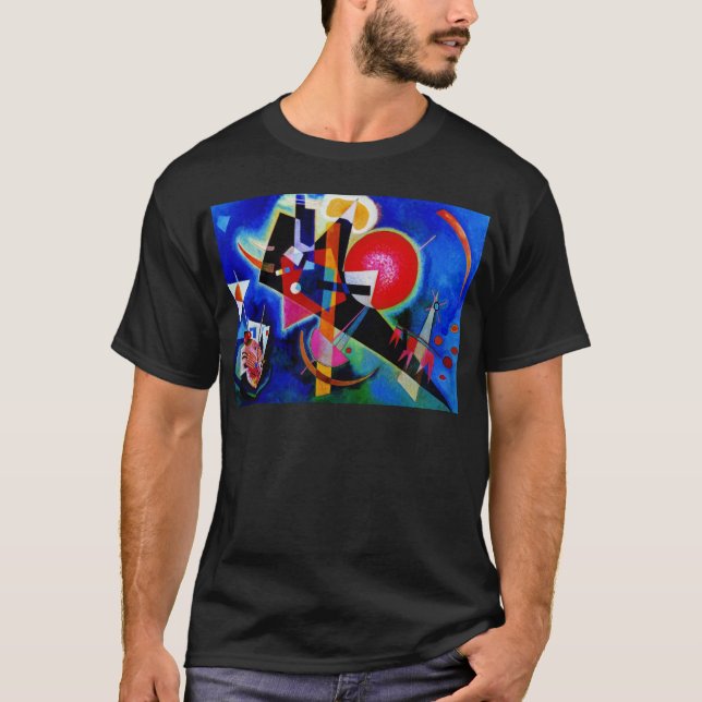 Kandinsky i Blue Abstrakt Painting Tee Shirt (Framsida)