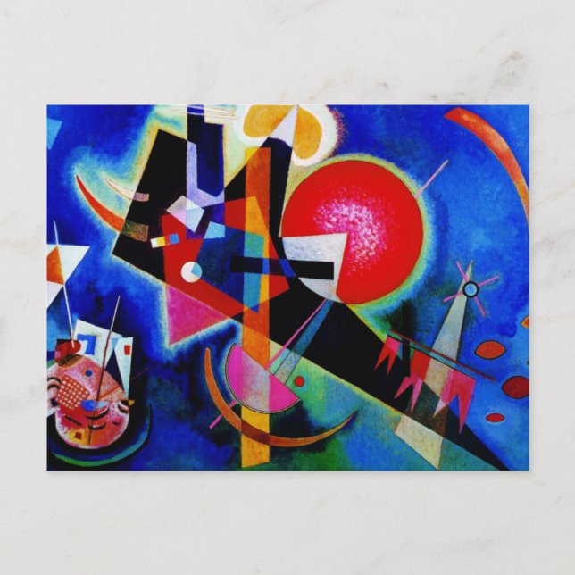 Kandinsky i Blue Abstrakt Painting Vykort (Framsida)
