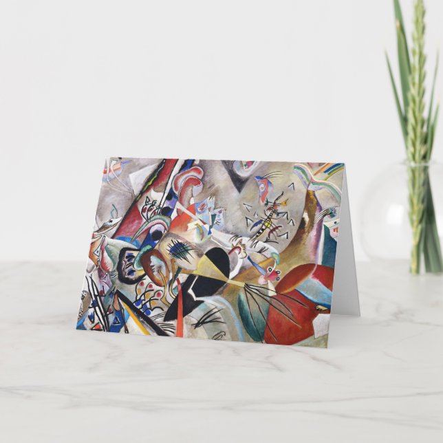 Kandinsky i grått hälsningkort kort (Framsida)