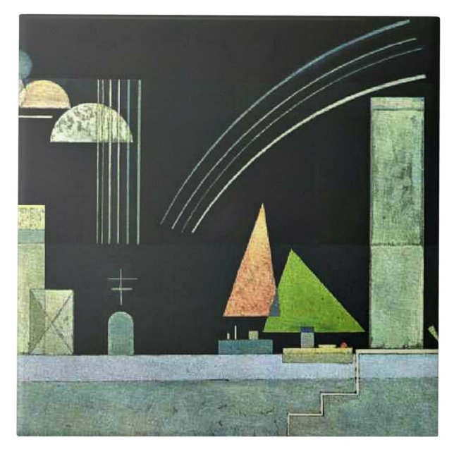 Kandinsky - i vila, berömd-målning, kakelplatta (Framsidan)