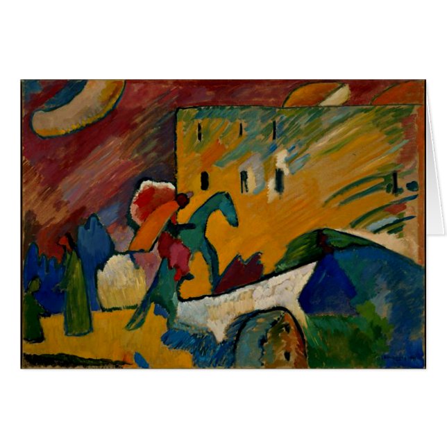 Kandinsky - improvisation 3 hälsningskort (Framsidan Horizontal)
