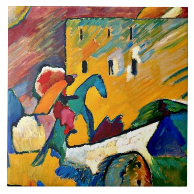 Kandinsky: Improvization 3, landscape painting Kakelplatta (Framsidan)