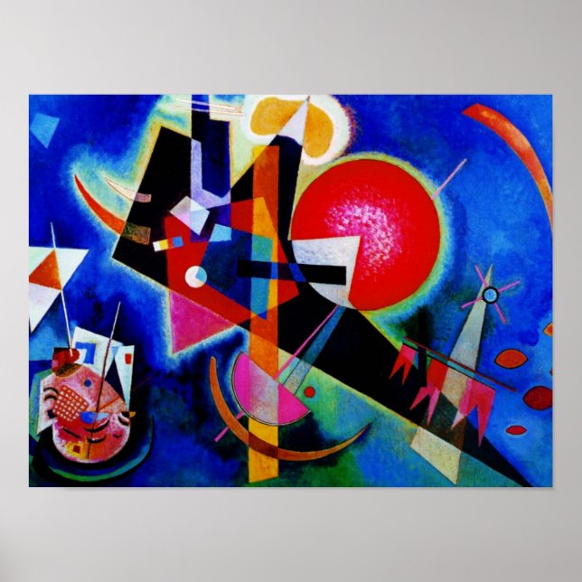 Kandinsky in Blue Abstrakt Painting Art Poster (Framsidan)