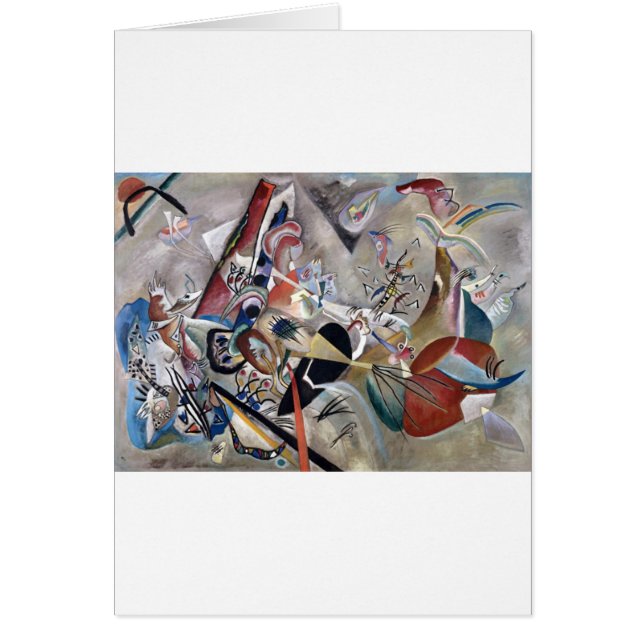 Kandinsky in Grått Abstrakt Artwork Hälsningskort (Framsidan)