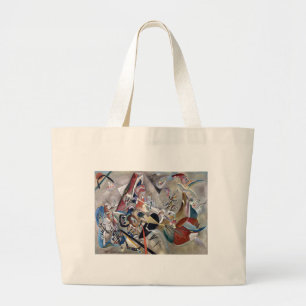 Kandinsky in Grått Abstrakt Artwork Jumbo Tygkasse