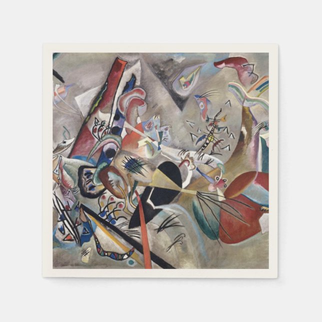 Kandinsky in Grått Abstrakt Artwork Pappersservett (Framsidan)