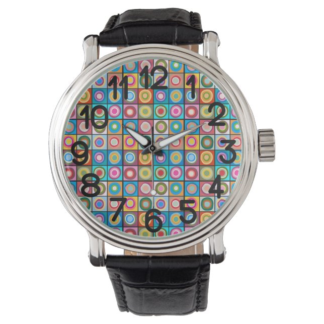 Kandinsky-inspirerade cirklar armbandsur (Framsida)