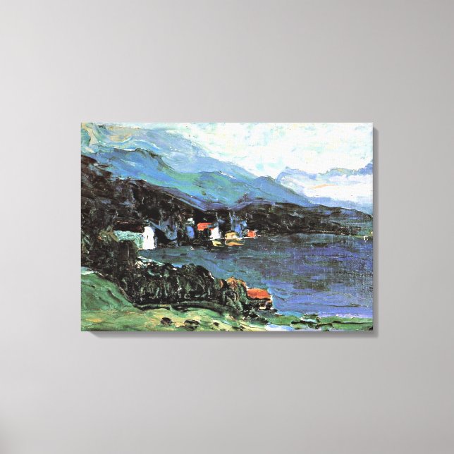 Kandinsky - Kochel, berömd målning Canvastryck (Framsida)