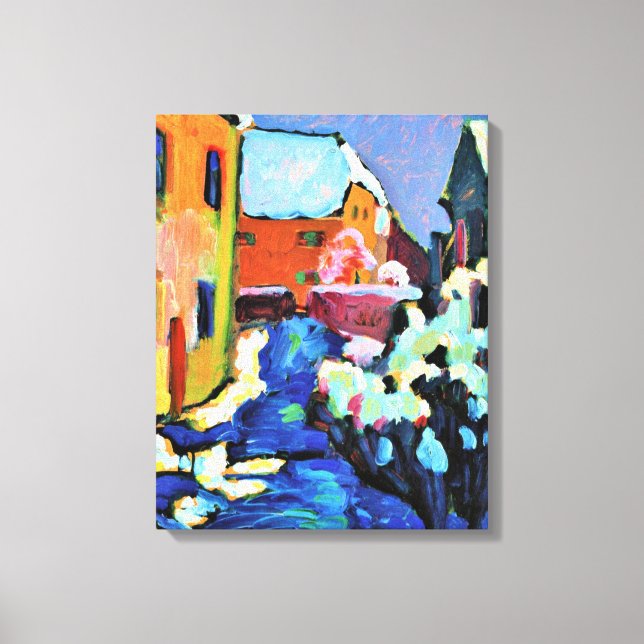 Kandinsky - Kochel, kyrkogård och prästgård Canvastryck (Framsida)