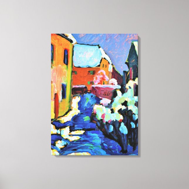 Kandinsky - Kochel, kyrkogård och prästgård Canvastryck (Framsida)