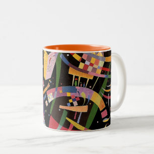 Kandinsky - komposition X, färgstark målning, Två-Tonad Mugg