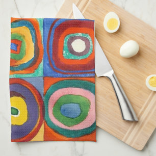 Kandinsky - Kvadrater med koncentriska cirklar Kökshandduk