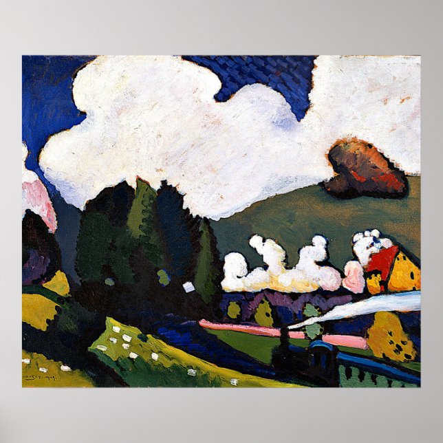 Kandinsky - Landscape near Murnau with Locomotive Poster (Framsidan)