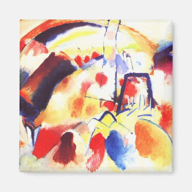 Kandinsky - Landskap med röda fläckar Magnet (Framsidan)