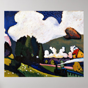 Kandinsky - Landskap nära Murnau med lokomotiv Poster