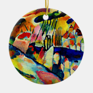 Kandinsky - liggande med regn julgransprydnad keramik