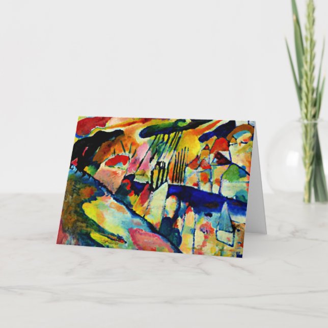 Kandinsky - liggande med regn tack kort (Framsida)