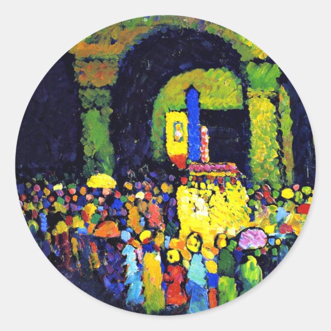 Kandinsky - Ludwigkirche i Murnau Runt Klistermärke (Framsida)