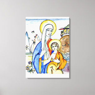 Kandinsky - Madonna och Child, vacker målning Canvastryck