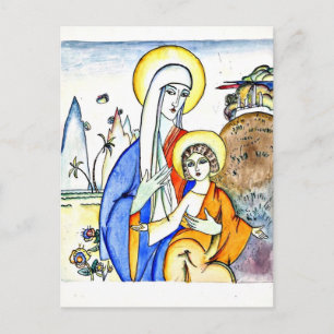 Kandinsky - Madonna och Child, vacker målning Vykort