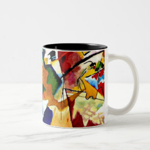 Kandinsky - Måla med Grönt Center Två-Tonad Mugg