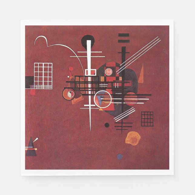 Kandinsky - Matt röd Pappersservett (Framsidan)