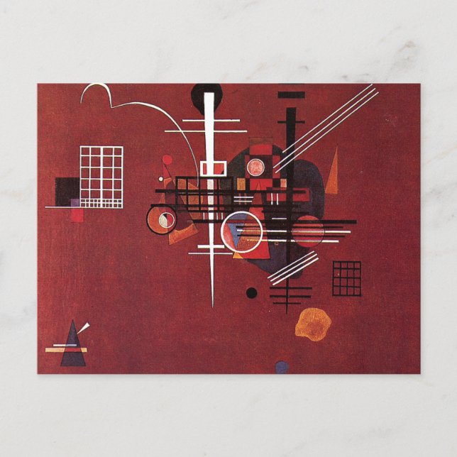 Kandinsky - Matt röd Vykort (Framsida)