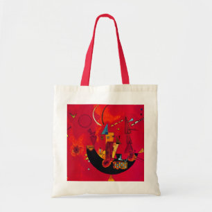 Kandinsky Mit und Gegen Red Abstrakt Painting Tygkasse
