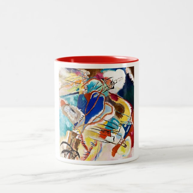 Kandinsky Modern Abstrakt Painting Art Två-Tonad Mugg (Center)