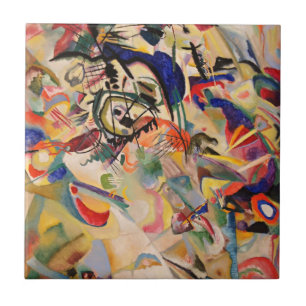 Kandinsky Modern Abstrakt Painting Artwork Kakelplatta