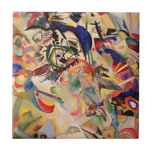 Kandinsky Modern Abstrakt Painting Artwork Kakelplatta (Framsidan)
