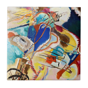 Kandinsky Modern Abstrakt Painting Artwork Kakelplatta