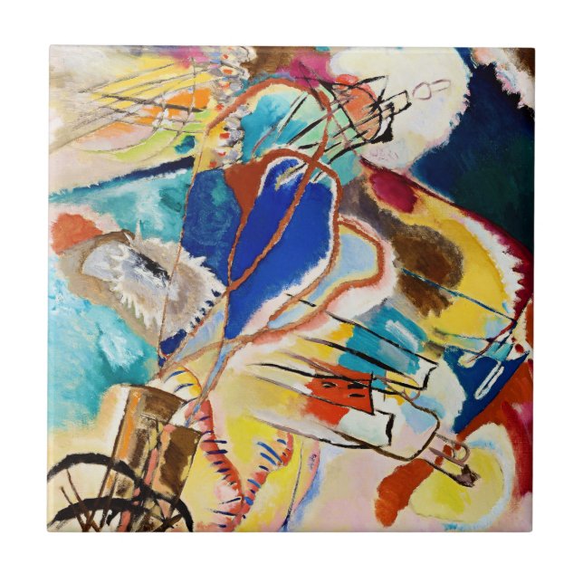 Kandinsky Modern Abstrakt Painting Artwork Kakelplatta (Framsidan)