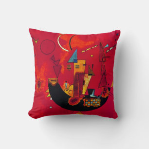 Kandinsky Modern Red Abstrakt Artwork Kudde