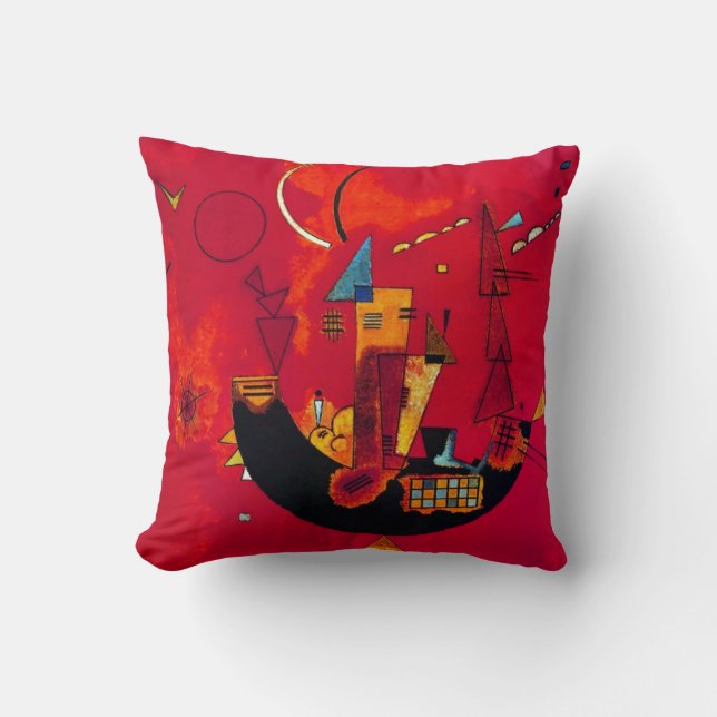 Kandinsky Modern Red Abstrakt Artwork Kudde (Framsida)