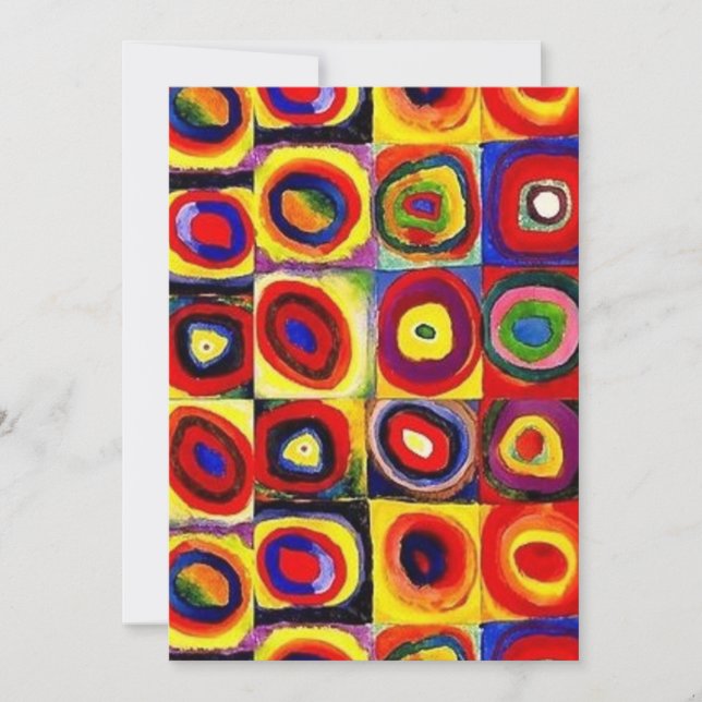Kandinsky Modern Squares Circles Colorful Inbjudningar (Framsida)