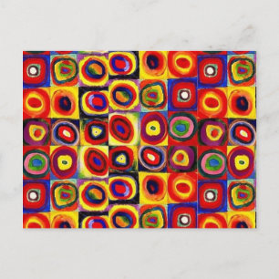 Kandinsky Modern Squares Circles Colorful Vykort